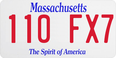 MA license plate 110FX7