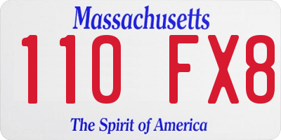 MA license plate 110FX8