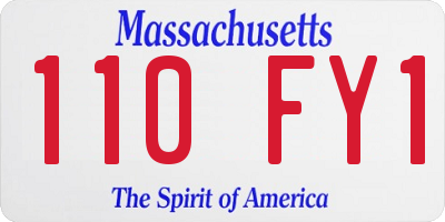 MA license plate 110FY1