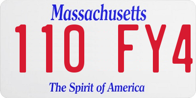 MA license plate 110FY4