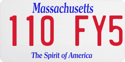 MA license plate 110FY5
