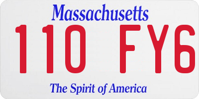 MA license plate 110FY6
