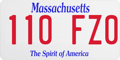 MA license plate 110FZ0