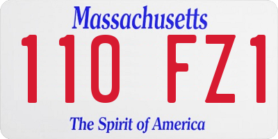 MA license plate 110FZ1