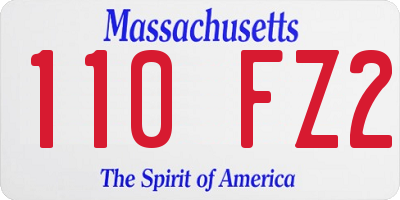MA license plate 110FZ2