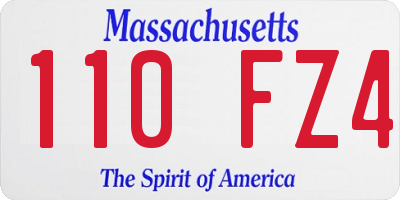 MA license plate 110FZ4