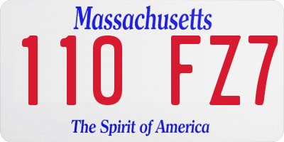 MA license plate 110FZ7