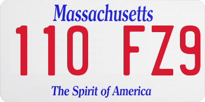 MA license plate 110FZ9