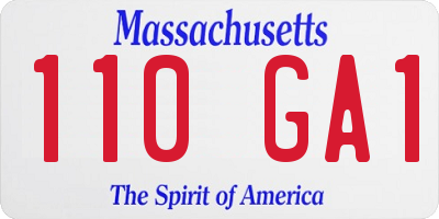 MA license plate 110GA1