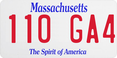 MA license plate 110GA4