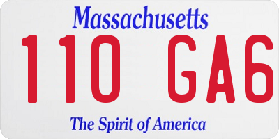 MA license plate 110GA6