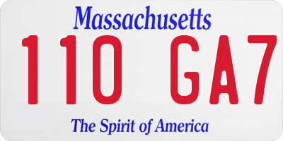 MA license plate 110GA7