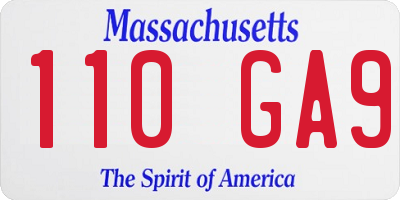 MA license plate 110GA9