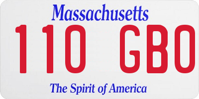 MA license plate 110GB0