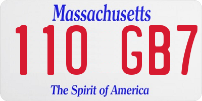 MA license plate 110GB7