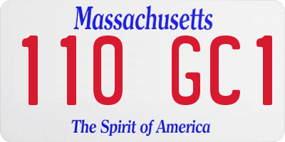 MA license plate 110GC1