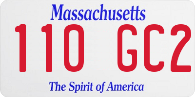 MA license plate 110GC2