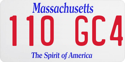 MA license plate 110GC4