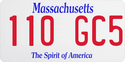 MA license plate 110GC5