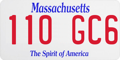MA license plate 110GC6