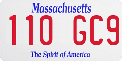 MA license plate 110GC9