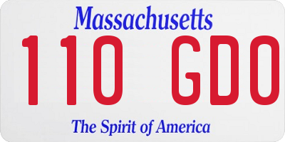 MA license plate 110GD0