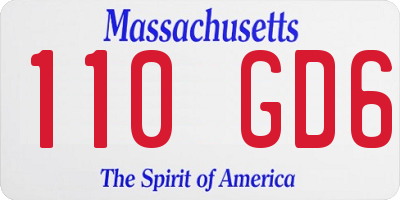 MA license plate 110GD6