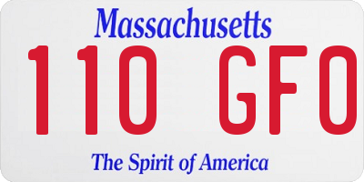 MA license plate 110GF0