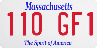 MA license plate 110GF1
