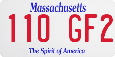 MA license plate 110GF2