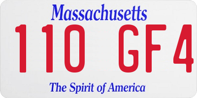 MA license plate 110GF4