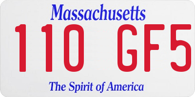 MA license plate 110GF5