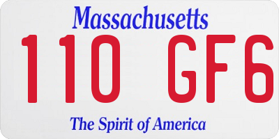MA license plate 110GF6
