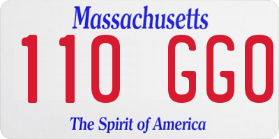 MA license plate 110GG0