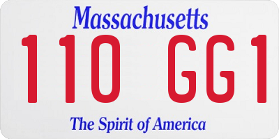 MA license plate 110GG1