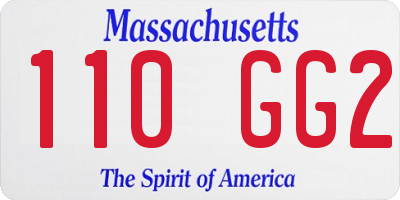 MA license plate 110GG2