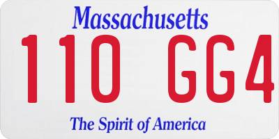 MA license plate 110GG4