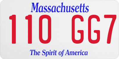 MA license plate 110GG7