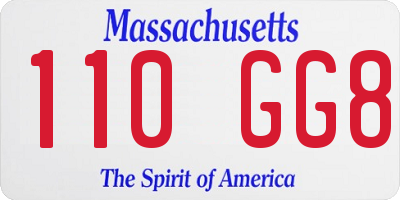 MA license plate 110GG8