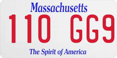 MA license plate 110GG9