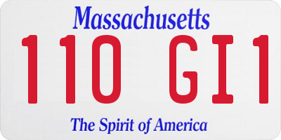 MA license plate 110GI1