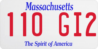 MA license plate 110GI2