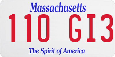MA license plate 110GI3