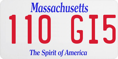 MA license plate 110GI5