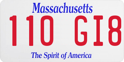 MA license plate 110GI8