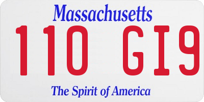 MA license plate 110GI9