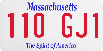 MA license plate 110GJ1