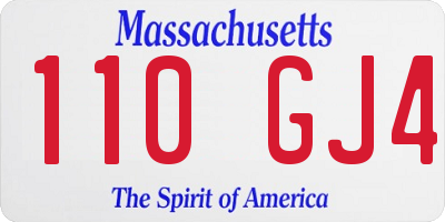 MA license plate 110GJ4