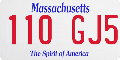 MA license plate 110GJ5
