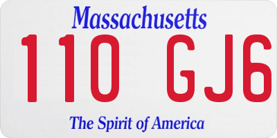MA license plate 110GJ6